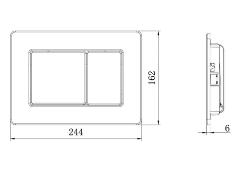 Панель смыва, РЕХАУ, NOVA QUAD STEEL, для унитаза, шгв 244*6*162, с прямоугольными клавишами, нержавеющая сталь, цвет-золото титановое брашированное — изображение 1