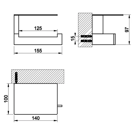 Бумагодержатель, Gessi, Rettangolo, шгв 155*100*97, цвет-Nickel PVD — изображение 1