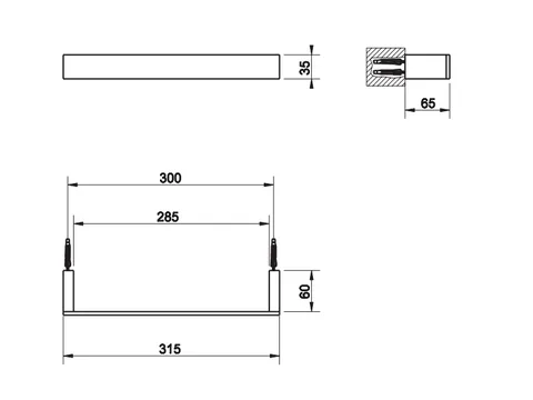 Полотенцедержатель, Gessi, Rettangolo, шгв 300*65*35, цвет-хром — изображение 1