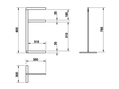 Полотенцедержатель, Gessi, Rettangolo, шгв 350*300*800, цвет-Finox — изображение 1