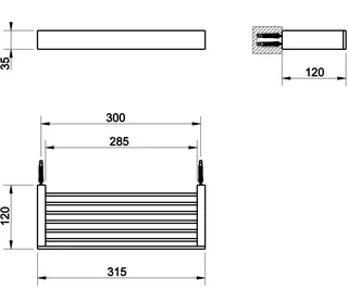 Полка, Gessi, Rettangolo, шгв 315*120*35, цвет-Nickel PVD — изображение 1