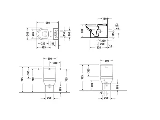 Унитаз, Duravit, Durastyle, напольный, шгв 365*650*400, белый (ст.арт.2182090000) — изображение 1