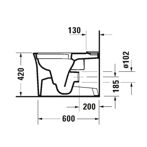Унитаз, Duravit, White Tulip, напольный, шгв 360*650*420, цвет-белый — изображение 2
