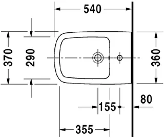 Биде подвесное, Duravit, Durastyle, шгв 370*540*325, цвет-белый — изображение 2