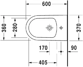 Биде напольное, Duravit, ME by Starck, шгв 370*600*400, цвет-белый — изображение 1