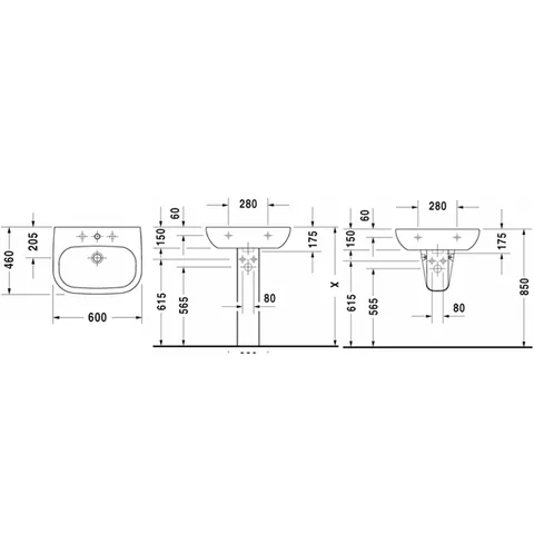 Раковина, Duravit, D-Code, шгв 600*460*150, отверстия для смесителя-1, цвет-белый (стар.арт 2310600000) — изображение 1