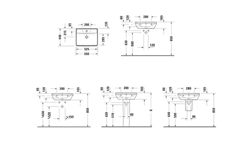 Раковина, Duravit, D-Neo, шгв 550*440*165, отверстия для смесителя-1, цвет-белый — изображение 1