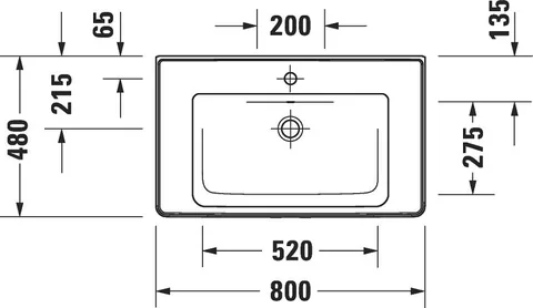 Раковина, Duravit, D-Neo, шгв 800*480*165, отверстия для смесителя-1, цвет-белый — изображение 1