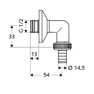 Соединительный уголок, Schell, 1/2", цвет-хром — изображение 1