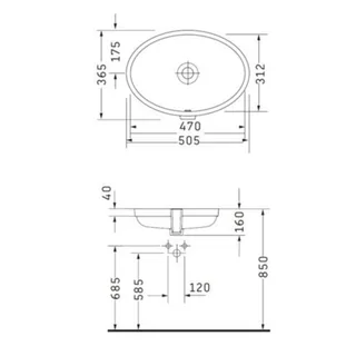 Раковина, Duravit, Jelsa, шгв 505*365*160, отверстия для смесителя-отсутствуют, цвет-белый — изображение 1