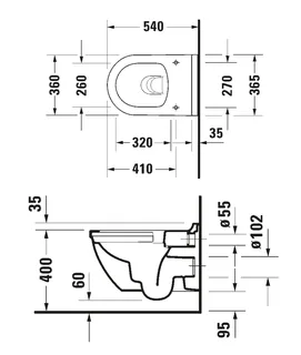 Унитаз, Duravit, Starck 3, подвесной, шгв 365*540*340, цвет-белый — изображение 1