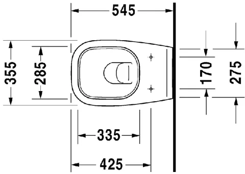 Унитаз, Duravit, D-Code, подвесной, шгв 355*545*340, цвет-белый (стар.арт 2535090000) — изображение 1