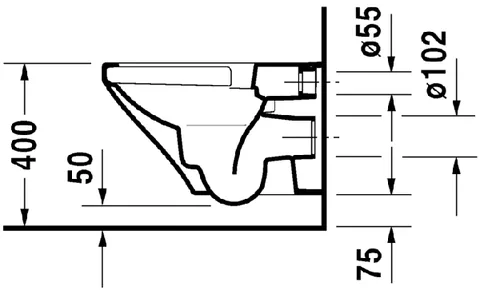 Унитаз, Duravit, Durastyle, подвесной, шгв 370*540*350, цвет-белый — изображение 2