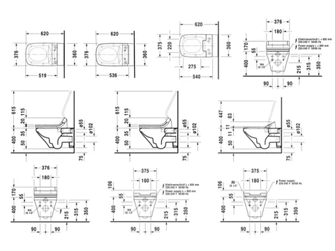 Унитаз, Duravit, Durastyle, подвесной, шгв 370*620*350, цвет-белый — изображение 1