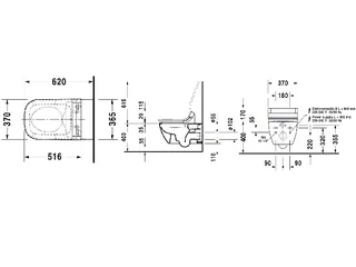 Унитаз подвесной, Duravit, Happy D.2, шгв 365*620*400, цвет-белый — изображение 1