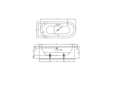 Ванна, Bette, BetteStarlet Oval, шгв 1750*800*420, BetteGlasur® Plus, цвет-белый — изображение 1