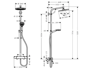 Душевая стойка, Hansgrohe, Crometta S, цвет-хром — изображение 1