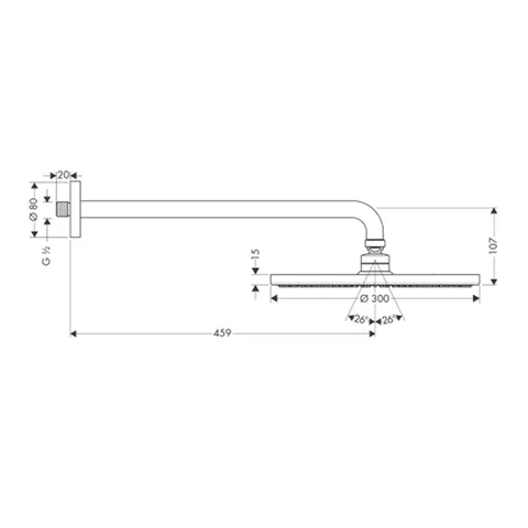 Верхний душ, Hansgrohe, Raindance S, 300*300, цвет-хром — изображение 1