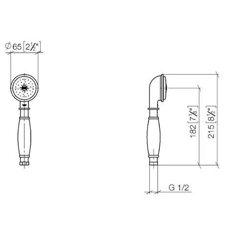 Ручной душ, Dornbracht, Madison, 64, цвет-латунь сатинированная/белый — изображение 1