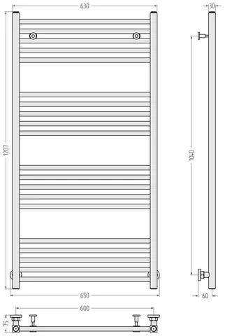 Полотенцесушитель, Сунержа, Модус, шгв 650*75*1207, цвет-белый матовый — изображение 1