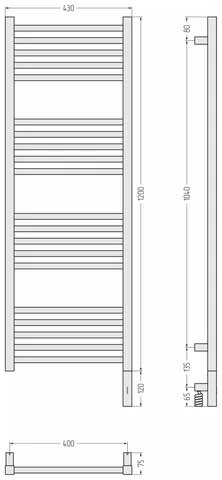 Полотенцесушитель, Сунержа, Модус 3.1, шгв 430*75*1320, нижнее справа, МЭМ, цвет-белый матовый — изображение 1