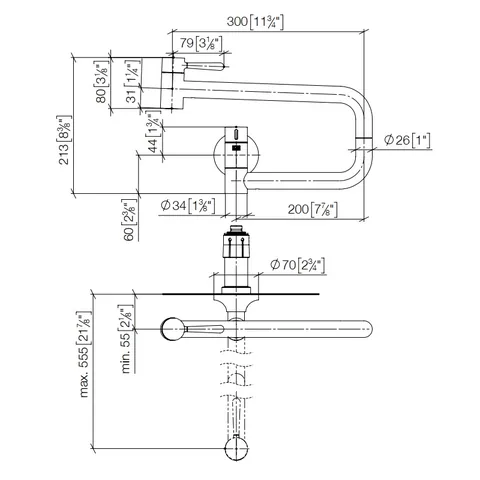 Кран для воды, Dornbracht, Vaia, POT FILLER, холодная вода, цвет-хром сатинированный — изображение 1