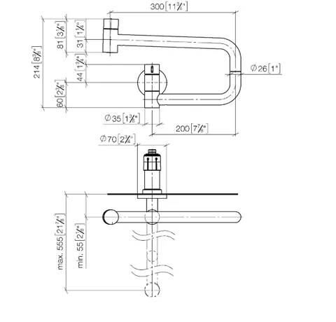 Кран для холодной воды POT FILLER, Dornbracht, Tara Ultra, цвет-латунь сатинированная — изображение 1