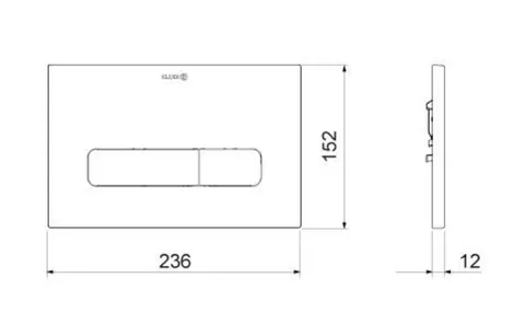 Клавиша смыва, Kludi, UNIFIX, для унитаза, шгв 236*12*152, подходит для KLUDI-UNIFIX, цвет-сталь оружейная — изображение 1