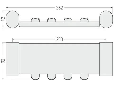 Полка, Сунержа, Round, с вешалками, шгв 262*92*42, цвет-чёрный матовый — изображение 1