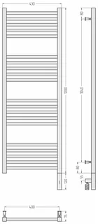 Полотенцесушитель, Сунержа, Модус 3.0, шгв 430*75*1320, нижнее справа, МЭМ, цвет-золотой шёлк — изображение 1