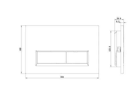 Клавиша смыва, Kludi, UNIFIX, для унитаза, шгв 244*9,3*160, подходит к Geberit Sigma, цвет-хром — изображение 1