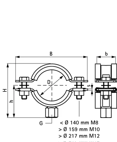 Хомут, BIS HD1501, M8/10, 25-29 мм, с epdm (BUP) (аналог арт.11133029) — изображение 1