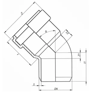 Отвод, Ostendorf, Skolan Safe, SKB, 87°, 50(58), PP-MD, цвет-RAL 7035 светло-серый — изображение 1