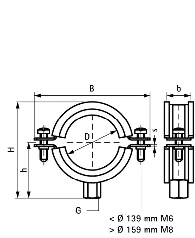 Хомут, BIS 2S, M8, D-44-49, с вкладышем epdm (нов.арт. 3392049) — изображение 1