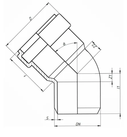 Отвод, Ostendorf, Skolan Safe, SKB, 15°, 110, PP-MD, цвет-RAL 7035 светло-серый — изображение 1