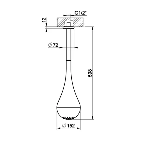 Верхний душ, Gessi, GOCCIA, 152*152, цвет-Brushed Chrome — изображение 1