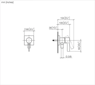 Смеситель для душа, Dornbracht, Series specific, на 1 потребитель, настенный встраиваемый, цвет-черный матовый — изображение 1