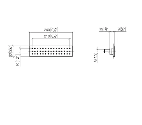 Боковой душ, Dornbracht, Series–various, WATER BAR, шг 240*60, цвет-хром — изображение 1