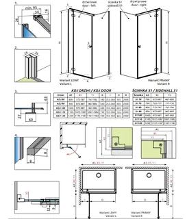 Боковая стенка, Radaway, шв 1200*2000, хром, цвет стекла-прозрачный, Easy Clean — изображение 1