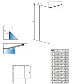 Душевая перегородка, Radaway, Modo New II, шв 800*2000, черный, цвет стекла-прозрачный, Easy Clean — изображение 1