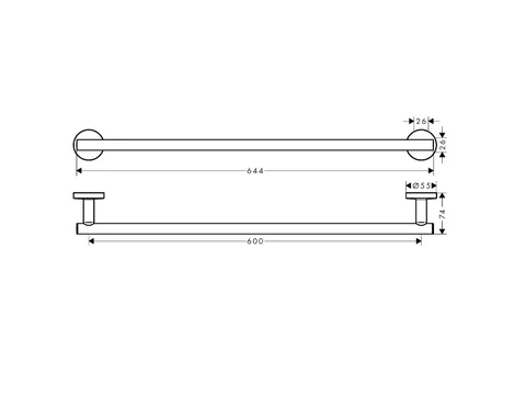 Полотенцедержатель, Hansgrohe, Logis Universal, шгв 600*74*55, цвет-хром — изображение 1