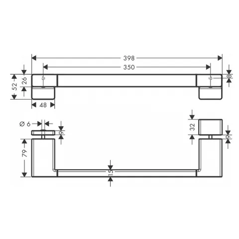 Ручка-полотенцедержатель, Hansgrohe, AddStoris, шгв 398*79*52, цвет-черный матовый — изображение 1