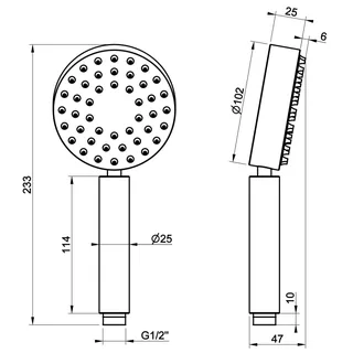 Ручной душ, Gessi, 316 Bath-Shower, 102, цвет-Steel Brushed — изображение 1