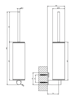 Ёршик, Gessi, 316, шгв 75*107.5*403, цвет-Black XL/белый — изображение 1