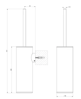Ёршик, Gessi, 316, шгв 80*80*417, цвет колбы-латунь брашированная, цвет-Coffee Bronze Brushed PVD — изображение 1