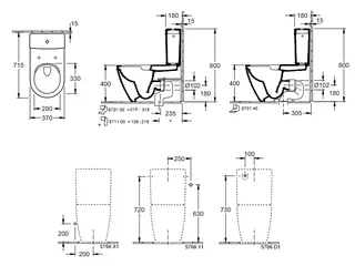 Унитаз, Villeroy&Boch, Subway 2.0, напольный, шгв 370*700*400, цвет-альпийский белый — изображение 1