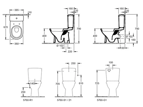 Унитаз, Villeroy&Boch, O'Novo, напольный, шгв 360*670*400, CeramicPlus, цвет-альпийский белый — изображение 1