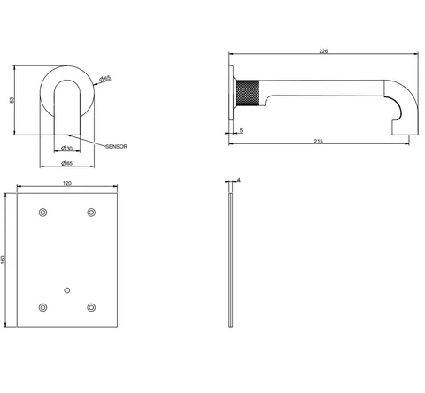Смеситель для раковины, Gessi, Sensor Taps Inciso, цвет-Antique Brass — изображение 1