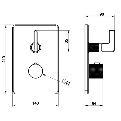 Смеситель для душа, Gessi, Inciso Bath&Shower, на 2 потребителя, цвет-Copper Brushed PVD — изображение 1