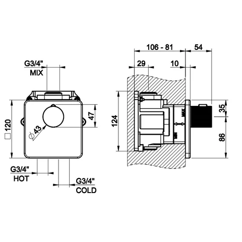 Смеситель для душа, Gessi, Inciso Bath&Shower, на 1 потребитель, цвет-Finox Brushed Nickel — изображение 1